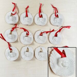 Vintage West German Porcelain Cherub Wing Angel Ornaments Lot 12 Dresden Style‎
